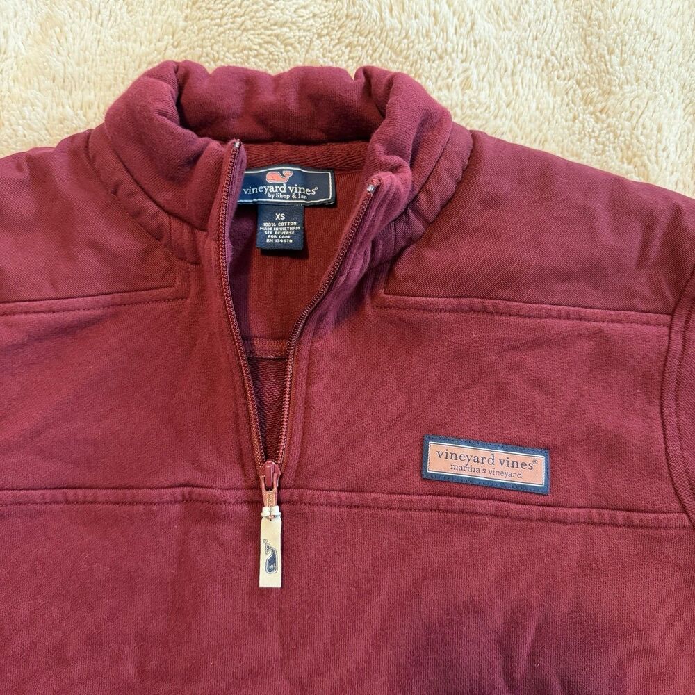 Vineyard Vines Men's Shep Shirt 1/4 Quarter Zip Pullover Maroon Size XS - Picture 8 of 9